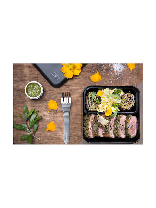 Monbento Bento Cutie pentru Mâncare Plastic Negru Potrivit pentru Cuptor cu Microunde 1700ml 1buc