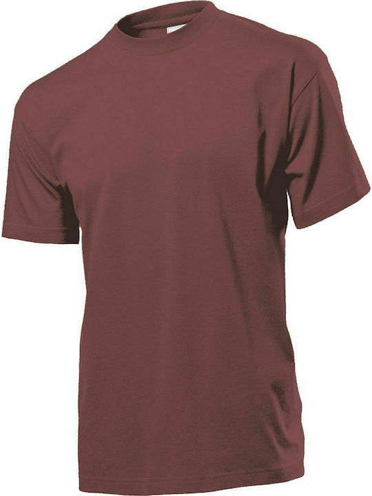 Stedman Classic-T Ανδρικό Διαφημιστικό T-shirt Κοντομάνικο Burgundy