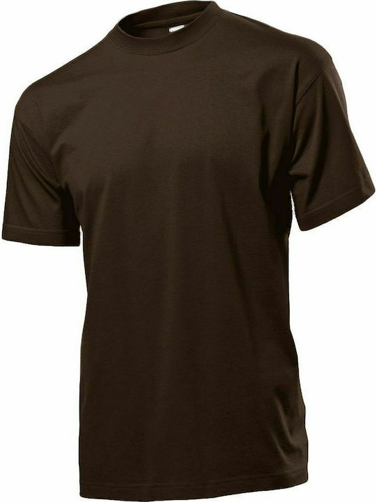 Stedman Classic-T Ανδρικό Διαφημιστικό T-shirt Κοντομάνικο Dark Chocolate