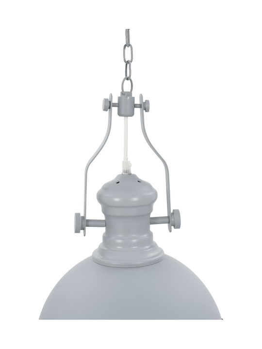 vidaXL Pendant Light Gray Bell with Socket E27 31x40cm