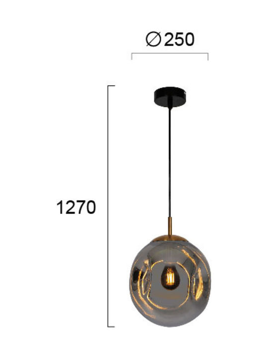 Viokef Oscar Pendant Light Silver Ball with Socket E27 25cm