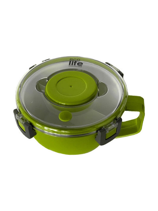 Ecolife Inox Thermo Lunch Box Double Wall Round Green 850ml