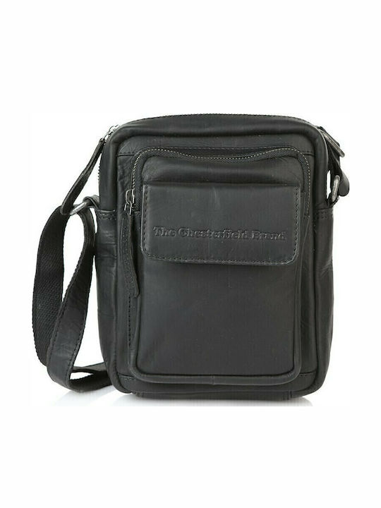 Leder Herrentasche Schulter / Crossbody Schwarz
