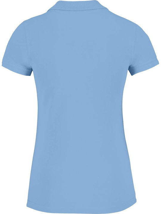 B&C Heavymill Women's Short Sleeve Promotional Blouse Sky Blue