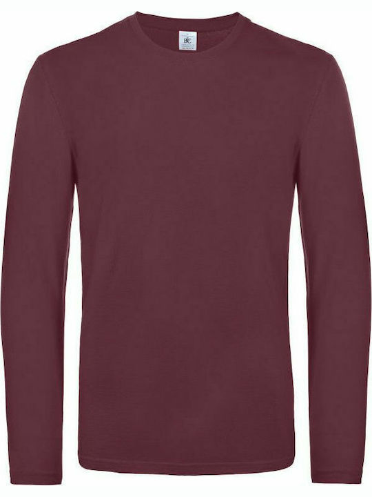 B&C E190 LSL Men's Long Sleeve Promotional Blouse Burgundy