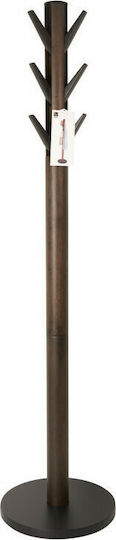 Umbra Wooden Coat Rack Black/ Walnut With 9 Aluminum Hooks Flapper 39.4x39.4x165cm