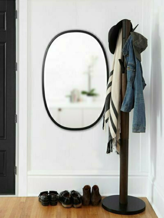 Umbra Wooden Coat Rack Black/ Walnut With 9 Aluminum Hooks Flapper 39.4x39.4x165cm