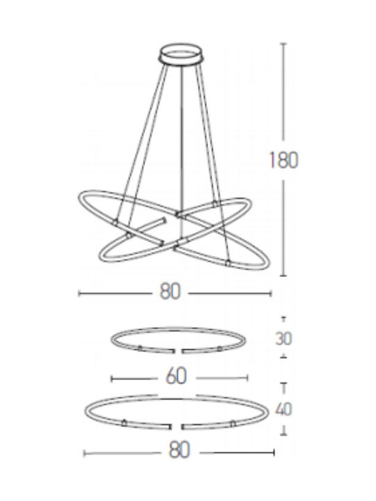 Zambelis Lights Pendant Light LED with Warm White Light White