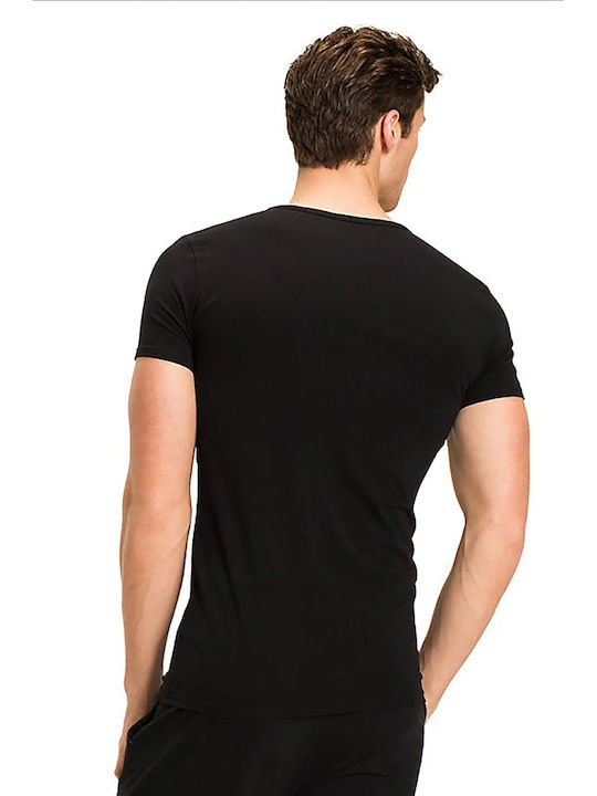 Men's Undershirts Short-sleeved in Black Color 3Pack