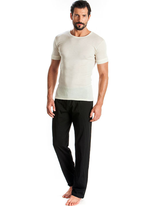 Men's Undershirt Short-sleeved in Beige Color