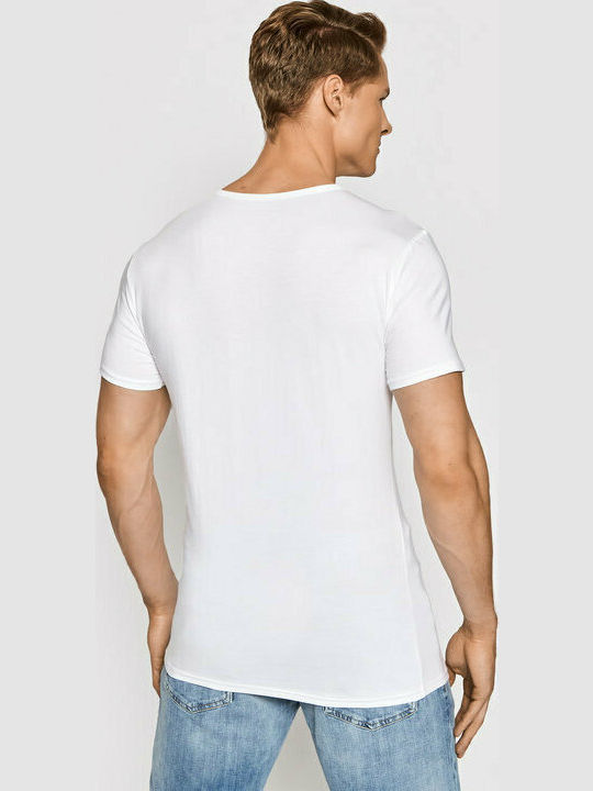 Men's Undershirts Short-sleeved in White Color 3Pack