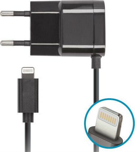 Forever Charger with Built-in Cable Lightning Blacks (5900495509680)