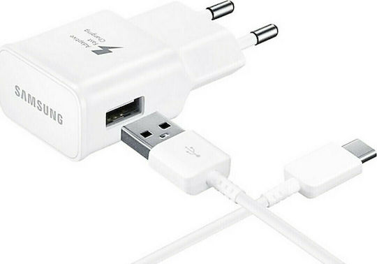 Samsung Charger with USB-A Port and Cable USB-C 15W Whites (EP-TA20EWE+EP-DN930CWE Retail)