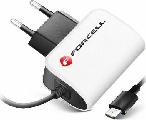 Forcell с USB-A порт и кабел micro USB Бял (5901737416766)