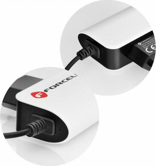Forcell с USB-A порт и кабел micro USB Бял (5901737416766)