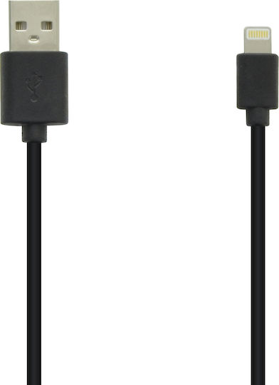 Lamtech Φορτιστής με Θύρα USB-A και Καλώδιο Lightning Μαύρος (LAM020151)