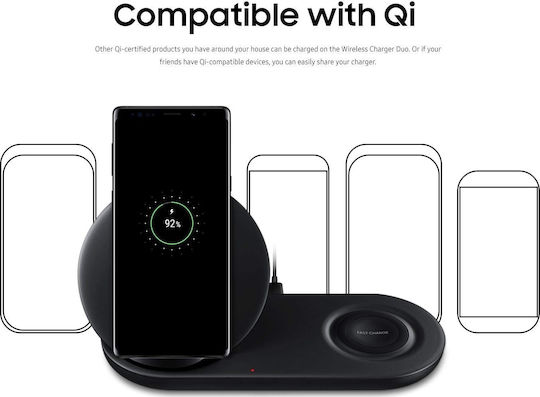 Samsung Ασύρματος Φορτιστής (Qi Pad) 25W Μαύρος (EP-N6100 Duo)