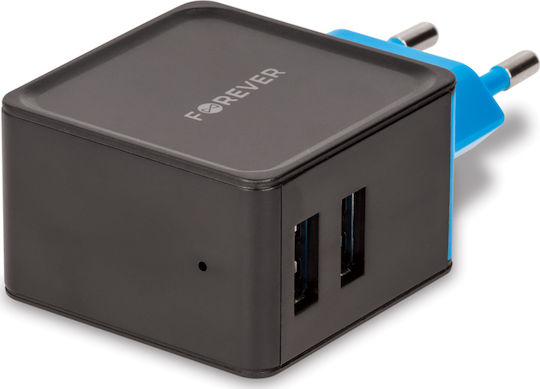 Forever Φορτιστής Χωρίς Καλώδιο με 4 Θύρες USB-A Μαύρος (TC-04)