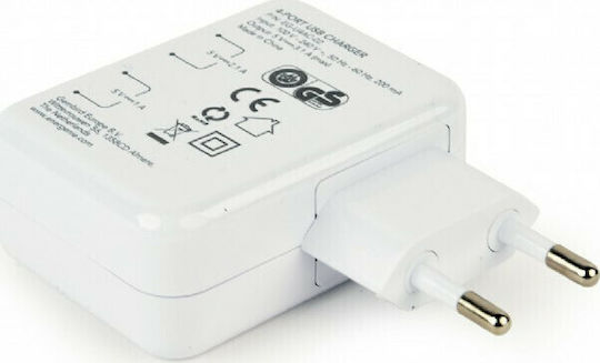 Energenie Charger Without Cable with 4 USB-A Ports 15W Whites (EG-U4AC-02)