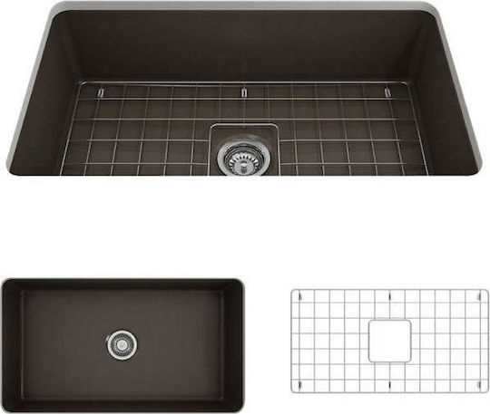 Bocchi 1362 1362-551 Unterbau Spüle Porzellan B81xT48cm Brown Matt