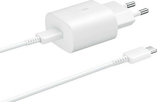 Samsung Charger with USB-C Port and USB-C Cable 25W White EP-TA800X Bulk