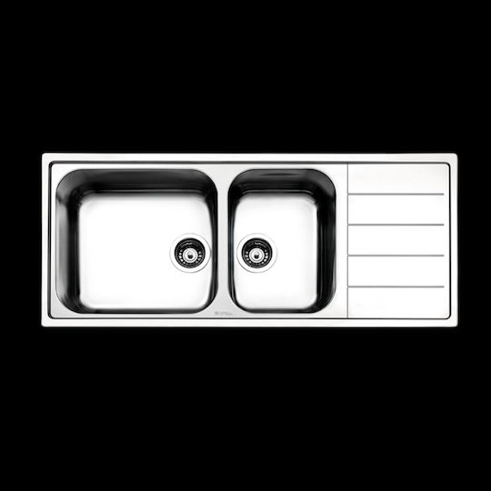 Apell Linear 8516 8516-110 Drop-In Spüle Links Inox Satiniert B116xT50cm Silber