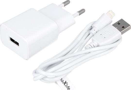 Maxlife Încărcător cu Port USB-A și Cablu Lightning Albς (MXTC-01)
