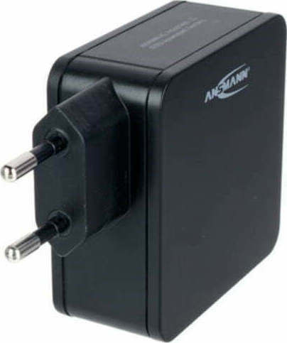Ansmann Charger Without Cable with USB-A Port and USB-C Port 60W Power Delivery Blacks (254PD)