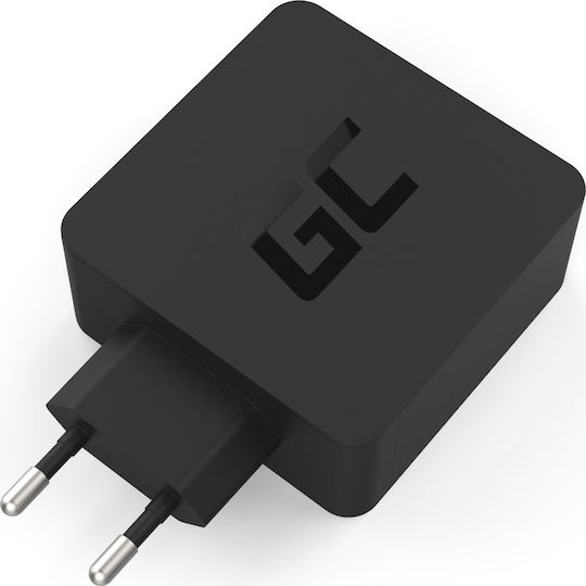 Green Cell USB-C Port Charger with USB-C Cable 60W Power Delivery Black (CHAR09)