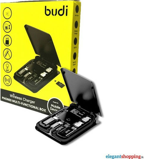 Budi Ασύρματος Φορτιστής (Qi Pad) 5W Μαύρος (M8J515W)