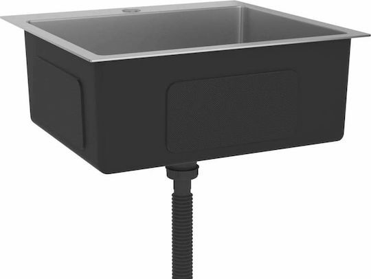 vidaXL Drop-In Spüle Inox Gebürstet B53xT50cm Silber