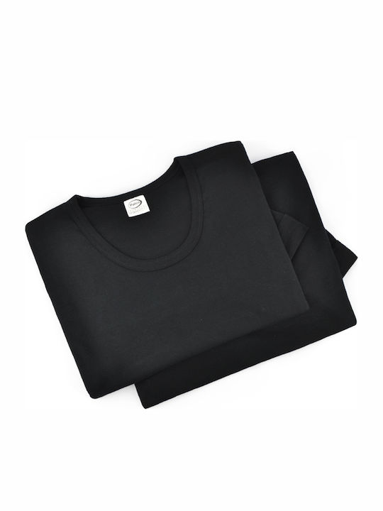 6/624 Men's Undershirts Short-sleeved in Black Color 2Pack