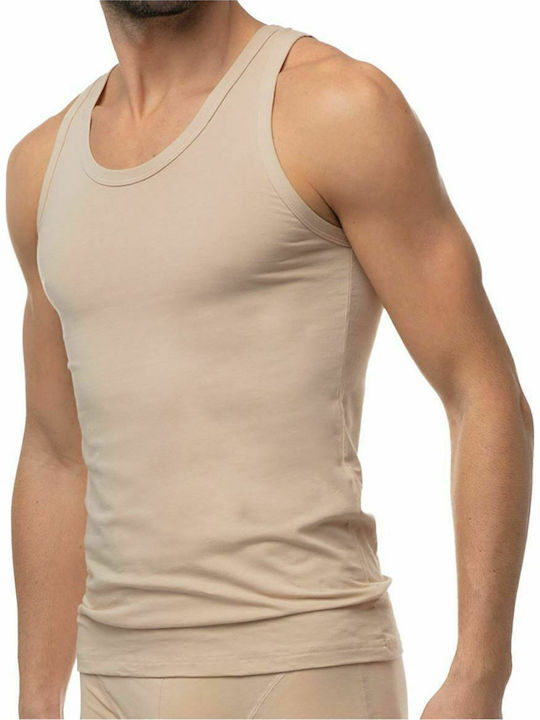 90-12014 Men's Sleeveless Undershirts Beige 2Pack