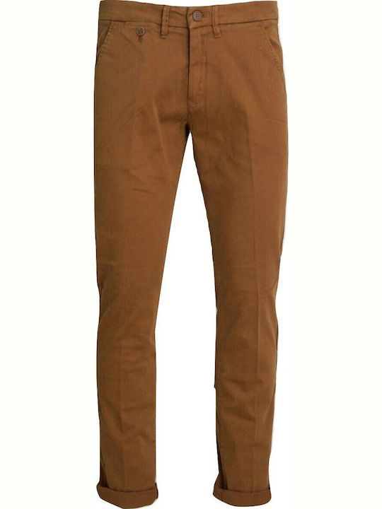 Culton Men's Chinos Elastic Slim Fit Brown