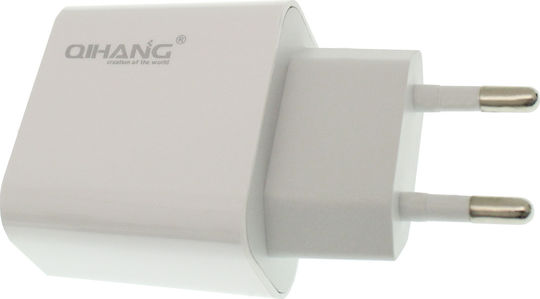 QIHANG Φορτιστής Χωρίς Καλώδιο με Θύρα USB-A και Θύρα USB-C Quick Charge 3.0 / Power Delivery Λευκός (Z47)