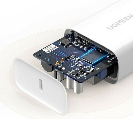 Ugreen Φορτιστής Χωρίς Καλώδιο με Θύρα USB-C Power Delivery Λευκός (CD127)