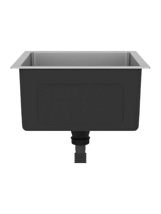 vidaXL Drop-In Sink Inox Satin W40xD40cm Silver