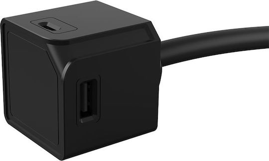 Allocacoc Βάση Φόρτισης με 2 Θύρες USB-A και 2 Θύρες USB-C σε Μαύρο χρώμα (PowerCube Extended)