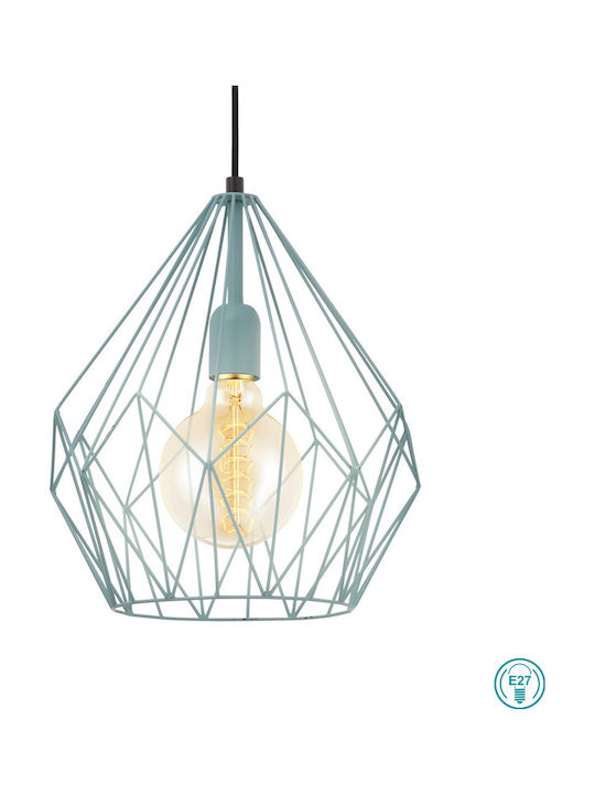 Eglo Carlton Pendant Light Green Grid with Socket E27 110x31cm