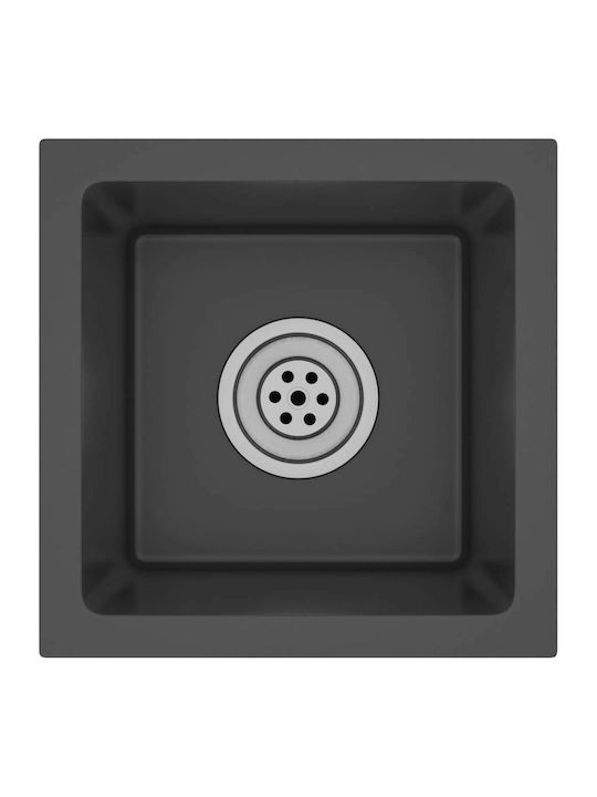 vidaXL Drop-In Sink Inox Satin W30xD30cm Black