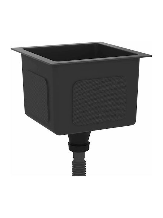 vidaXL Drop-In Sink Inox Satin W30xD30cm Black