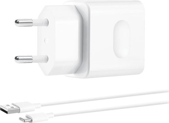 Huawei Φορτιστής με Θύρα USB-A και Καλώδιο USB-C 22.5W SuperCharge Λευκός (HW-100225E00)