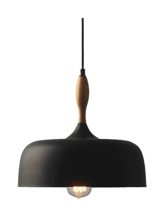 Aca Pendant Light Black Bell with Socket E27 32cm