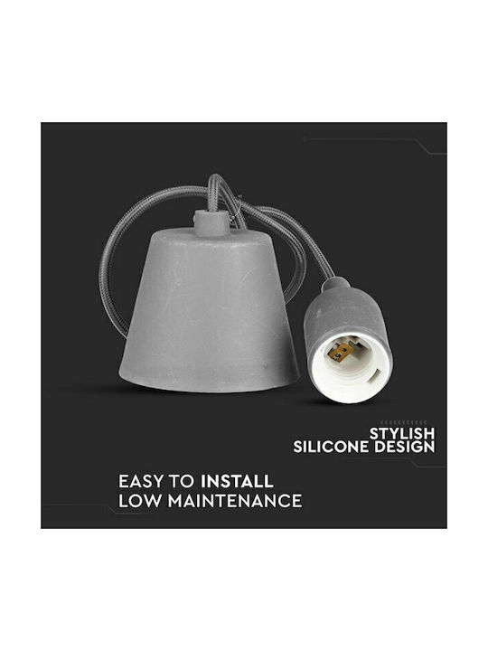 V-TAC VT-7228 Pendant Light Gray with Socket E27