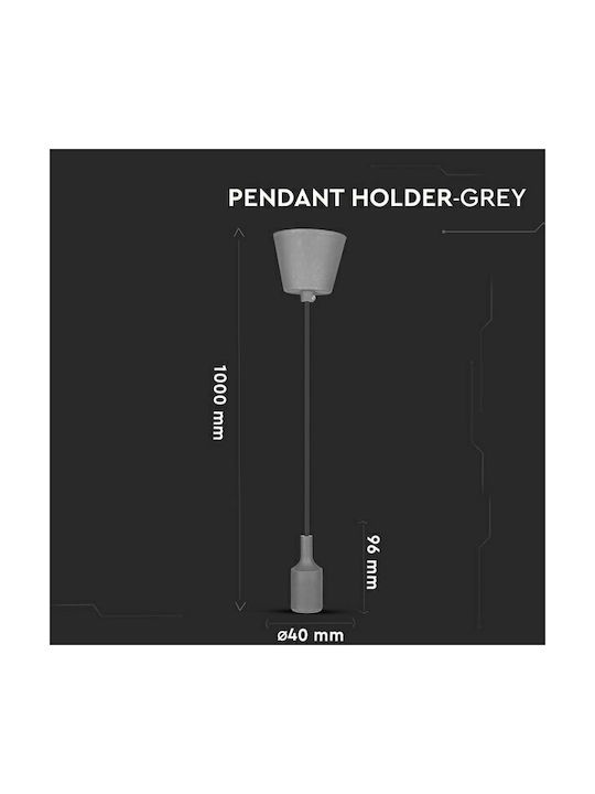 V-TAC VT-7228 Pendant Light Gray with Socket E27
