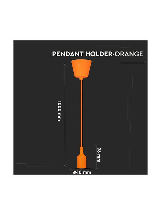 V-TAC VT-7228 Pendant Light Orange with Socket E27