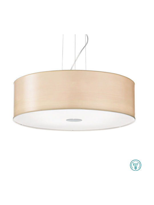 Ideal Lux Woody SP5 Κρεμαστό Φωτιστικό Μπεζ Καμπάνα για 5 Λαμπτήρες E27 60x24εκ.