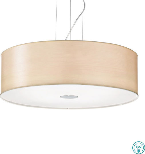 Ideal Lux Woody SP5 Pendant Light Beige Bell for 5 Bulbs E27 60x24cm
