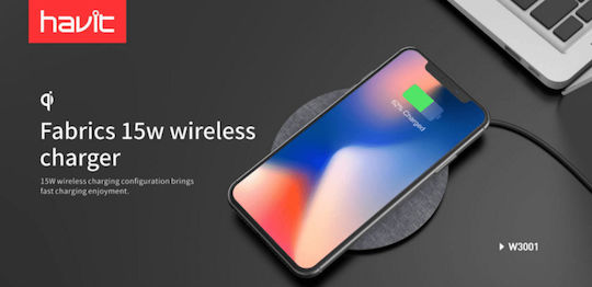Havit Безжично зарядно (Qi Pad) 15W Син (W3001)