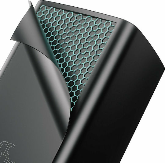 Baseus Ladegerät ohne Kabel GaN mit USB-A Anschluss und USB-C Anschluss 65W Schnellaufladung 3.0 Schwarzs (CCGAN2L-B01)